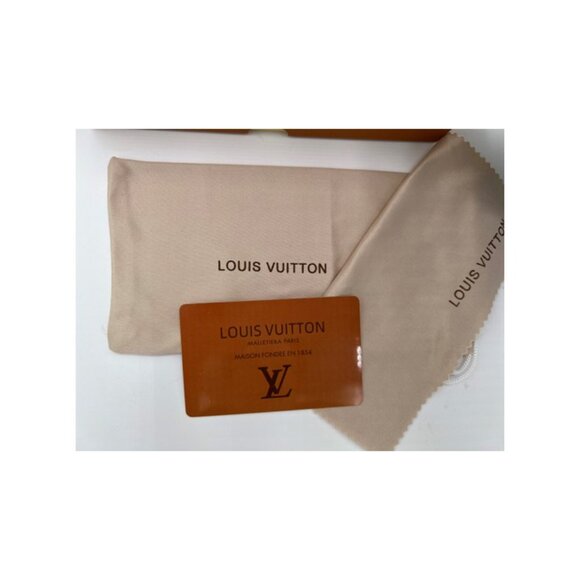 NWT-Louis Vuitton Monogram Flower Rectangle Sunglasses - Grey Transparent - Picture 4 of 9